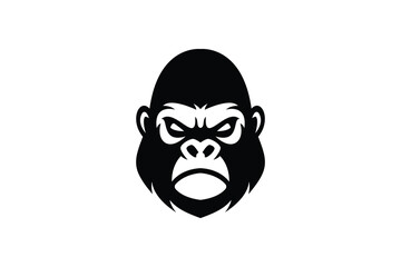 Gorilla head logo design. Logo icon vector illustration