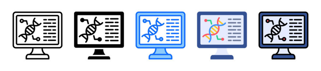 Bioinformatic icon Multi Style Vector Illustration