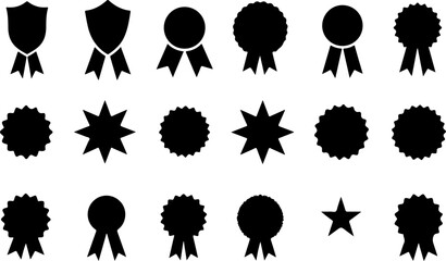 Badge and Ribbon Vector Icons

