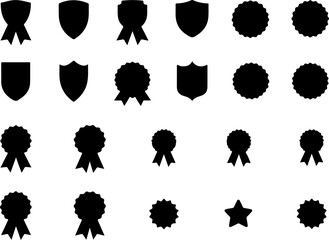 Badge and Ribbon Vector Icons

