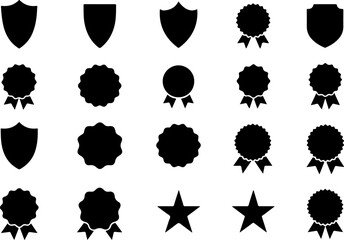 Badge and Ribbon Vector Icons

