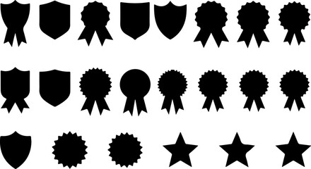 Fototapeta premium Badge and Ribbon Vector Icons