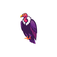 Fototapeta premium Vibrant Vulture Illustration, Wildlife Art, Digital Creation, Colorful Design, Creative Environment, Artistic Viewpoint