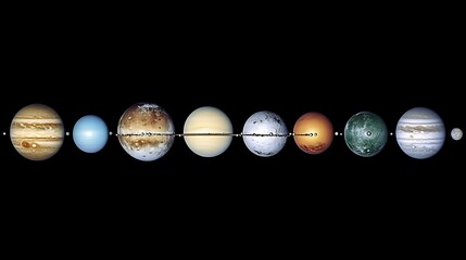 A Colorful Celestial Representation of the Solar System and Planets