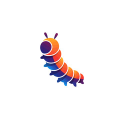Fototapeta premium Colorful Caterpillar: A whimsical illustration of a vibrant caterpillar, its segmented body and playful demeanor brought to life through eye-catching gradients.