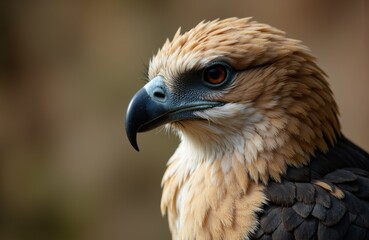 Naklejka premium A majestic bird of prey with sharp eyes and detailed feathers in a natural setting