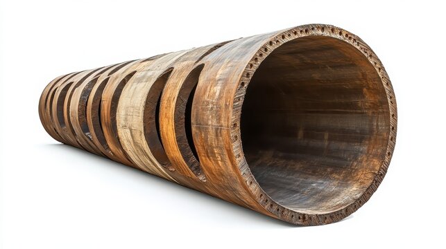 Wooden Cylinder with Cutouts for Art and Design Applications