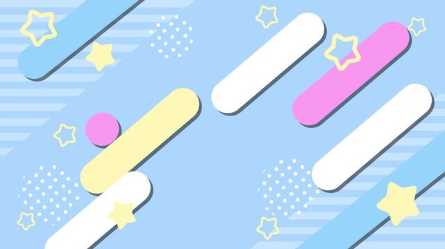 パステルな幾何学模様（青背景）
