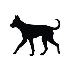 white dog vector silhouette 