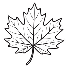  Maple Leaf Bold Outline Thanksgiving Line Art
