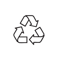 Obraz premium Black recycling symbol arrows loop three