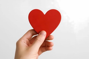 Obraz premium hand holding red heart on white