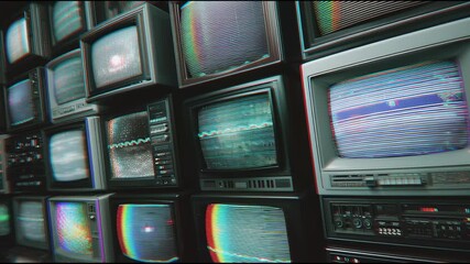 Old television retro screen static vintage technology analog nostalgic electronic device black and white glitch display, old television set retro screen static noise vintage style analog technology - Powered by Adobe