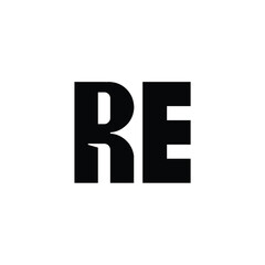 RE monogram logo design letter text name symbol monochrome logotype alphabet character simple logo