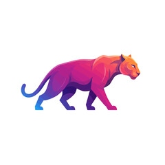 Obraz premium The Vibrant Cat: An illustration of a big cat in a modern and colorful style, creating a visual appeal for modern audiences.