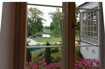 open window with flowers