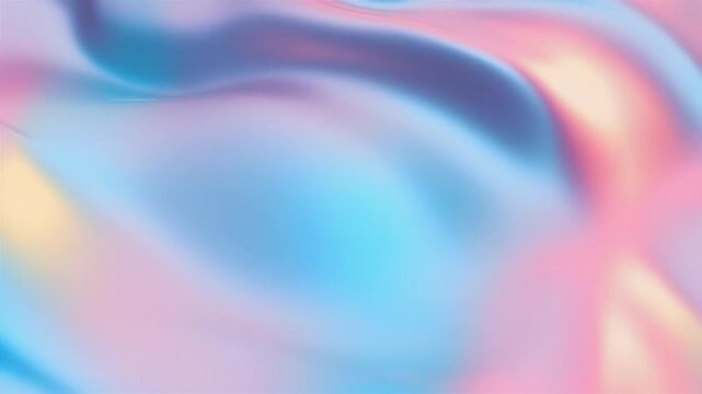 A seamless video iridescent flow liquid metal ripples frame morphing pastel sherbet pink shimmering aqua before cascading lavender pearl all rendered endlessly looping holographic texture revised