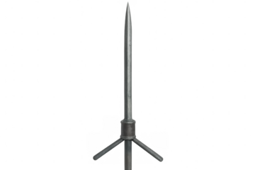 Lightning rod rising vertically, offering storm defense, silhouetted against transparent backdrop for seamless graphic design insertion
