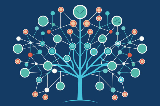 Abstract representation of neural networks illustrating concepts of connection data and modern technology against a blue background