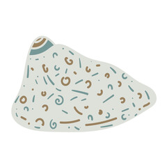 Vector illustration of a single colored sea shell on white background. Elegant drawing for coastal graphic compositions.