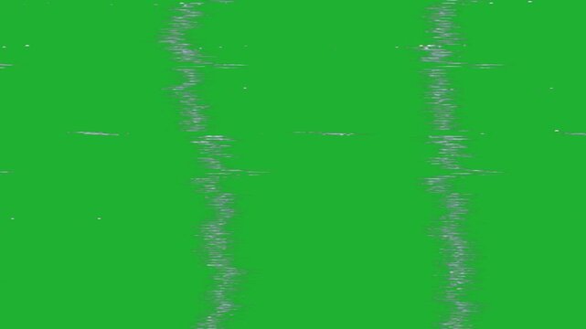 Retro VHS Glitch Effect &ndash; Streaks, Static Noise, Line Distortion with Green Screen for Easy Keying