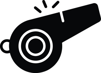 Whistle Icon Vector, Whistle Vector Art Silhouette, Sports Whistle Vector Outline Illustration