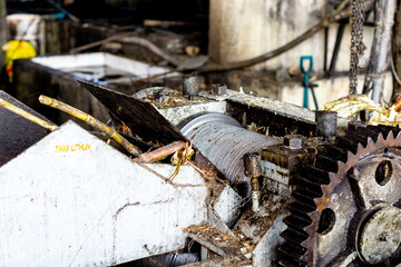 The process of making brown sugar. Brown sugar is made from sugar cane.