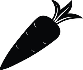 Simple Carrot Vector Icon, Healthy Food Carrot Silhouette Vector Icon

