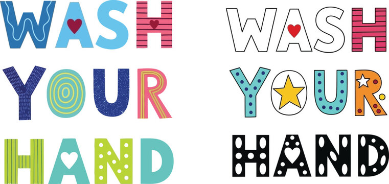 Wash your hands sign printable cute handwashing reminder poster for kids bathroom decor