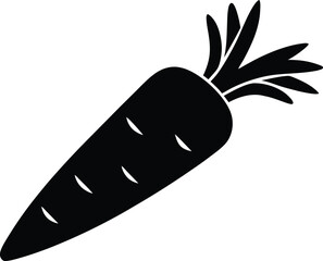 Carrot Icon Vector, Carrot Vector Art Silhouette, Elegant Carrot Silhouette Vector Illustration
