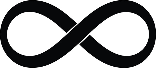 Infinity shape  black silhouette vector,Infinity shape icon illustration