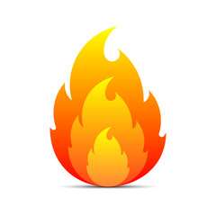 vector flame icon isolated with shadow