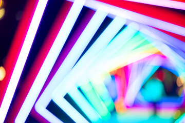 out-of-focus colorful light trails at horizontal composition as background