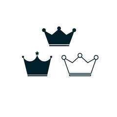 Crown icon set vector