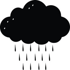 rain cloud  black silhouette vector,rain cloud icon illustration