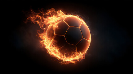 Naklejka premium soccer ball on fire