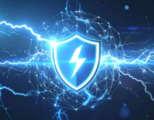 Abstract shield with lightning