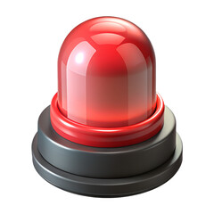 Fototapeta premium Red warning light beacon isolated on transparent background