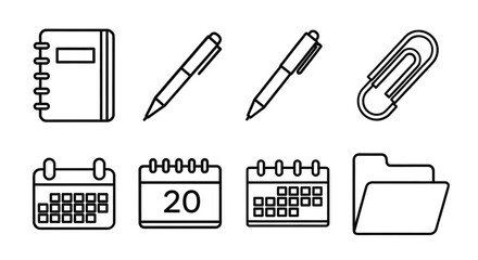 Simple Office Stationery Icons