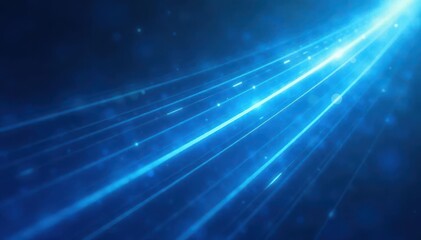 Fototapeta premium Abstract blue blurred motion streaks, widescreen format , serene, vibrant