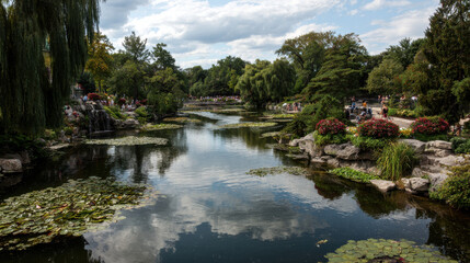 Fototapeta premium capture vibrant essence of summer landscapes and nature in different cities across canada showcasing urban parks