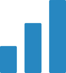 Blue Bar Graph Icon Representing Growth, Progress, and Data Analysis