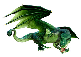 Fototapeta premium 3D Rendering Fairy Tale Dragon on White