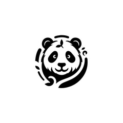 A cute panda face isolated on white background, radiating charm and friendliness
