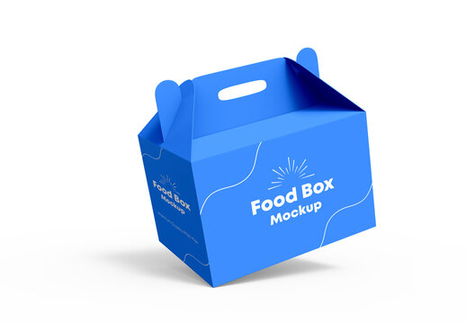 Blue Food Box Mockup