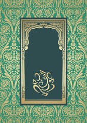 Ganesha, wedding card, royal Rajasthan, India	