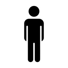 Vector illustration of simple black icon of a person isolated on white background