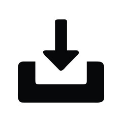 Minimalistic Arrow Download Icon Illustration on White Background