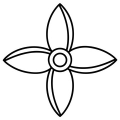 Flower logo propeller Vector nature gift art petal and christmas with  sun light  flower icon line airt vactor Illustrations on white background.