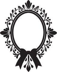 Elegant Vintage Oval Frame with Bow